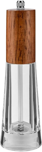 Acrylic kitchen tools grinder Salt and pepper grinder, adjustable thickness, suitable for the home (Dark wood)