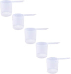 Plastic Measuring Scoop, (148 cc | .625 Cup | 5 oz. | 148 mL) Long Handle Spoons for Powders, Granules, Coffee, Pet Food, Baking Supplies, Protein and Other Dry Goods, BPA Free (Set of 5)