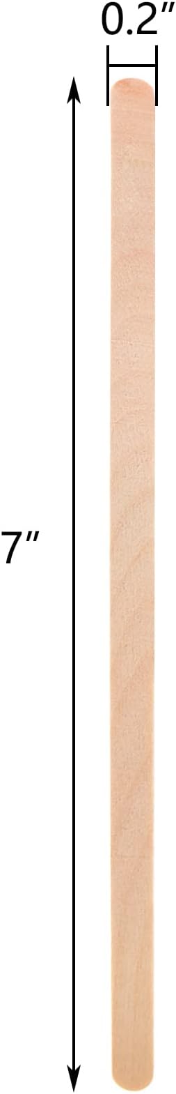 Hedume 1500 Pack Wooden Coffee Stirrers, 7" Disposable Stir Sticks, BPA Free Biodegradable Round-End Beverage Stirrers, Natural Birch Wood Wooden Stir Sticks for Coffee & Cocktail