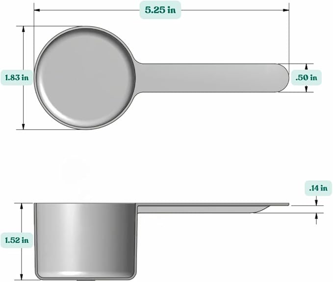 55 mL (55 CC | 1.86 Oz.) Long Handle Scoop for Measuring Coffee, Pet Food, Grains, Protein, Spices and Other Dry Goods (Pack of 25)