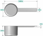 55 mL (55 CC | 1.86 Oz.) Long Handle Scoop for Measuring Coffee, Pet Food, Grains, Protein, Spices and Other Dry Goods (Pack of 25)