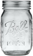 Ball Regular Mouth Glass Mason Jars with Lids and Bands, Used for Canning (Pint, 16 Ounce (Pack of 6))