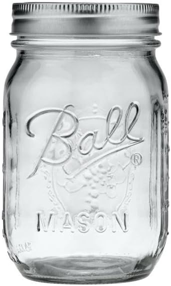 Ball Glass Mason Jar, Regular Mouth, Pint Size, 16 OZ (Pack of 3)