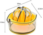 Citrus Lemon Orange Juicer, Manual Hand Squeezer with Built-in Measuring Cup and Strainer, 8OZ (Yellow)