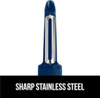 GORILLA GRIP Patented BPA-Free Sharp Stainless Steel Swivel Vegetable Peeler, Comfortable Handle Potato Peelers, Smooth Peeling, Peel Carrots Apple, Includes Blade Cover, Kitchen Tool, Blue