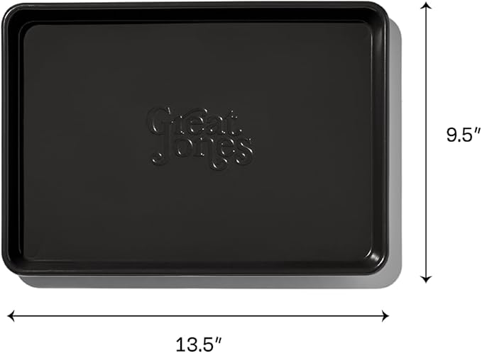 Great Jones Little Sheet Pan & Little Chill Rack Set (Pepper) | 13.5 x 9.5 Heavy-Duty Nonstick Pan & Cooling Rack | Baking Tray & Wire Rack for Cooking, Baking, Roasting | Oven & Dishwasher Safe