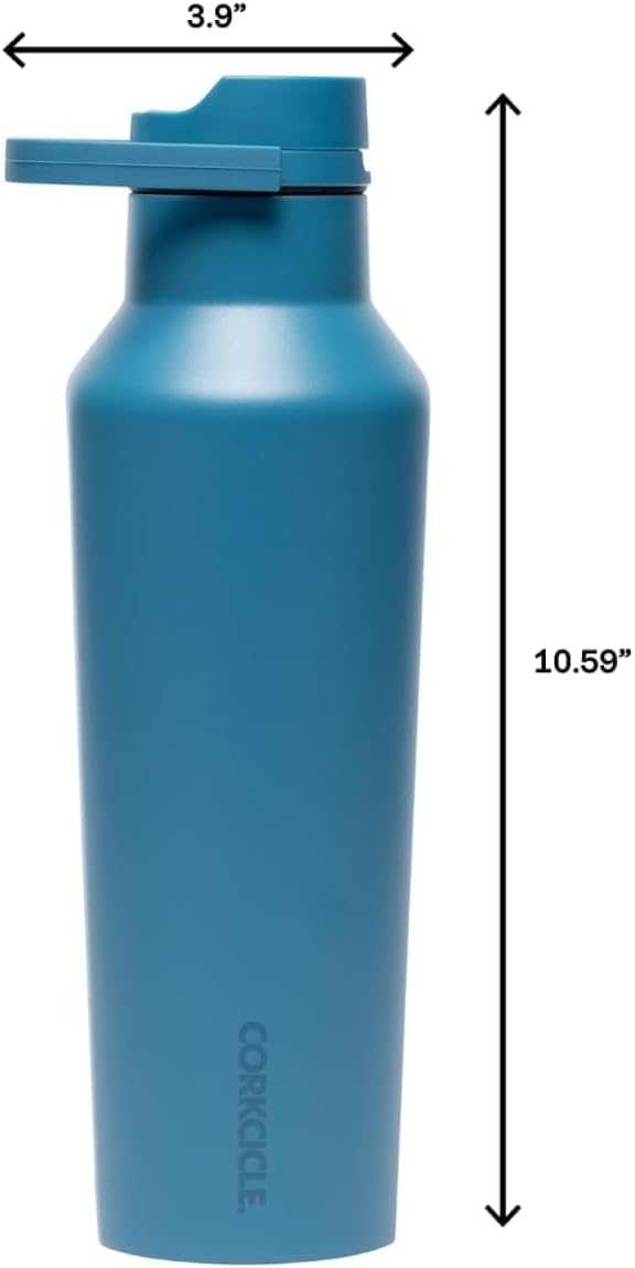 Corkcicle Sport Canteen Insulated Tumbler, North Shore, 20 oz – Reusable Water Bottle Keeps Beverages Cold for 25 Hours & Hot 12 Hours – Cupholder Friendly Tumbler with Screw-On Cap