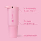 HydroJug Sport - Stainless Steel Tumbler with Straw, Vacuum Insulated, 20oz Leakproof Water Bottle, Ergonomic Design, Reusable, Dishwasher Safe, Rubber Base, Durable for Gym or Outdoors, Blush