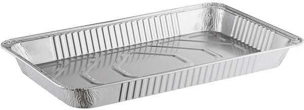 Full Size Aluminum Foil Steam Table Pan, Silver, 20.75 x 12.81 x 2.19 Inches, Rectangle, 50 Count, Freezer and Oven Safe, Standard Duty, 58 Gauge