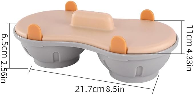 Wmool 2 Cavity Microwave Egg Cooker, Breakfast Double Row Egg Cooker, Poached Egg Cup Kitchen Cooking Gadgets
