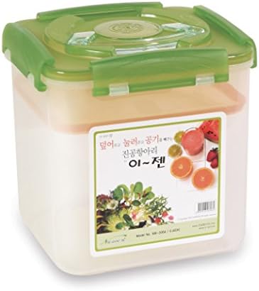 e-jen Premium Kimchi, Sauerkraut Container Probiotic Fermentation with Inner Vacuum Lid (Earthenware Green, 1.6 gal/ 6.4L)