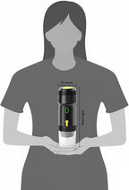 Portable Espresso Maker, 20 Bar Pressure Small Coffee Machine, Rechargeable Battery Operated Mini Coffee Maker for Pods or Grounds, Includes Car Charger, for Hot & Iced Coffee (Silver)