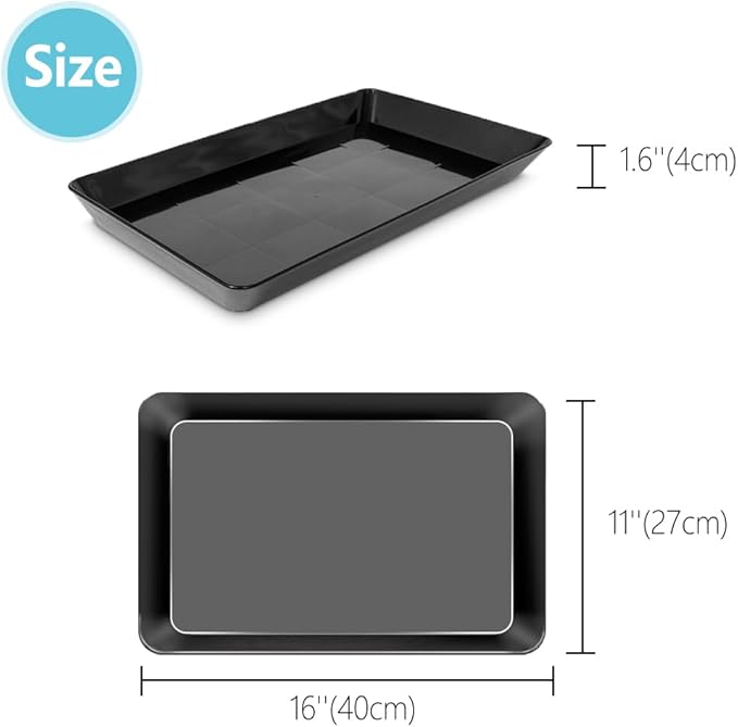 Serving Tray Platter, 6 Pcs Food Tray for Veggie Fruit Snack Dessert Cookie Cheese, Food Trays for Party Supplies Display, Plastic Platters for Serving Food, Large Trays, BPA Free