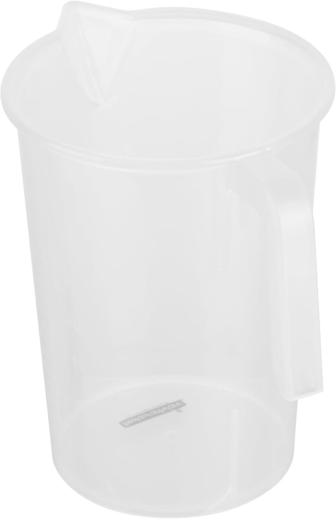 Restaurantware Measuring Cups, 1 Quart Pack of 10 Conical Spout Baking Measuring Cups, Liquid Scaling Vessels with I-Beam Handle, Embossed Graduations, Clear, Break and Crack Resistant for Baking