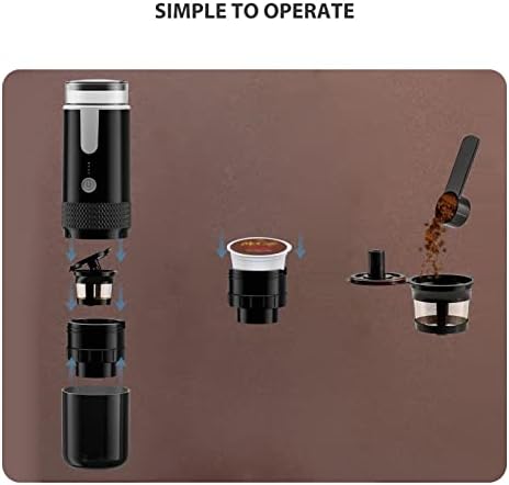 CHICIRIS Portable Coffee Machine Compatible for Capsules Ground Coffee Handheld Coffee Maker Manually Operated for Camping Hiking One Button no Heating Function