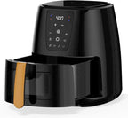5.8 QT Large Digital Air Fryer with Window for Kitchen Use,Nonstick Made without PFAS, Touchscreen Display,400F,Customized Temp/Time,NonStick Basket,Black