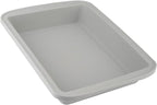 Sunsetbaby Silicone Baking Dish with Handles, Deep Rectangular Bakeware Cake Pan, Compatible with Fancy Panz, for Lasagna, Cake, Brownie or Family Dinner, 12.6 x 9.8 x 2.1 Inch (Grey)