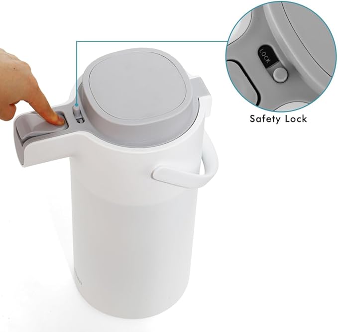 Airpot Coffee Dispenser with Pump - Coffee Carafes for Keeping Hot - Beverage Dispenser - 135oz/4L Thermal Coffee Carafe for Hot Liquids - Stainless Steel Insulated Coffee Thermos Carafe