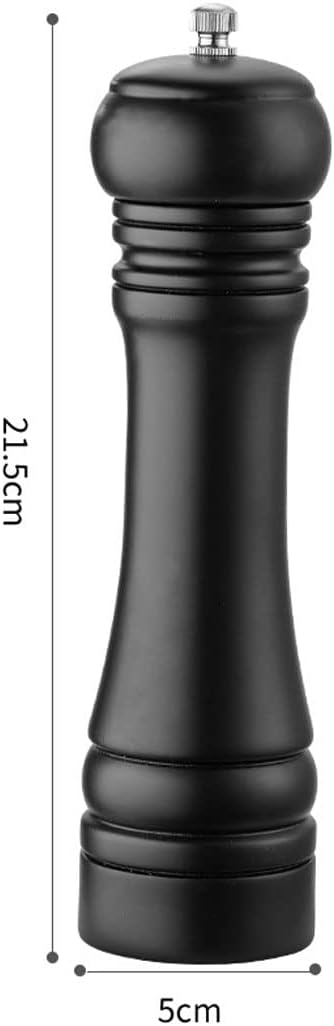 Wooden Pepper Mill Set Salt Black Pepper Grinder Kit Manual Mills Solid with Strong Adjustable Ceramic Grinders 2 Piece 8 Inches