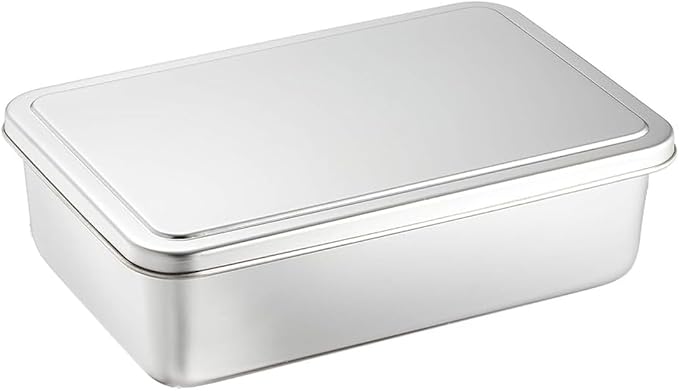 TIKUSAN Stainless Steel Seasoning Container Yakumi Pan Spice Storage Box Tray with Lid Medium Size Made in Japan (4 Containers (Square))