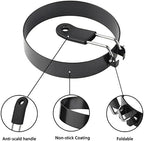 zeeooil Egg Rings 2 Pack Large 6 Inch Pancake Mold 2 Pack 3.5 Inch Stainless Steel Nonstick Egg Ring, Egg Mold for Frying Eggs (2 Packs 3.5"+2 Packs 6")