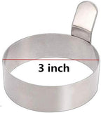 Egg Ring,3 Inch Stainless Steel Omelet Mold Pancake Ring Metal Kitchen Cooking Tool (3 Pack)