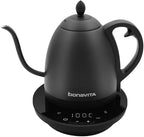 Bonavita Cosmopolitan 1.0L Gooseneck Electric Kettle, Stainless Steel Water Boiler for Coffee Brew and Tea Precise Pour Control, 6 Preset Temps, Glass Touch Panel, 1200W Fast Boil, Matte Black