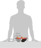 Meadow Lane 6-inch Small Colander, BPA-Free, Dishwasher Safe, Double Handles, Compact Food Strainer for Berries, Veggies and Pasta, 3-Cup Capacity, Black and Gray, 2-Pack