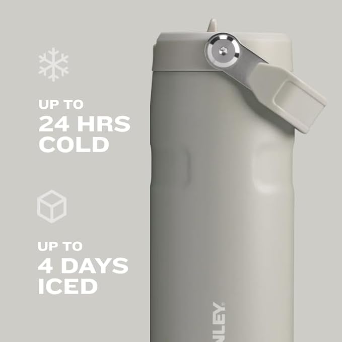 Stanley IceFlow Flip Straw 2.0 Water Bottle 24 oz | Built-In Straw for Travel and Sports | Lightweight and Leak Resistant | Insulated Stainless Steel | BPA-Free | Agave