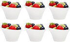 Vikko Mini White Bowls, Set of 6 Fine Ceramic White Bowls, 3.75 Ounce Small Bowl, Elegant Shape, Versatile for Dips, Desserts or Candy Dish, Dishwasher Safe