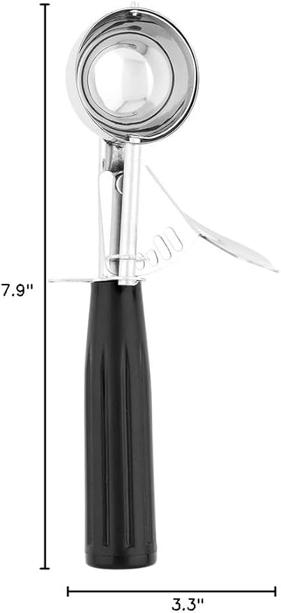 Met Lux 1.25 oz Stainless Steel #30 Portion Scoop - with Black Handle - 1 count box