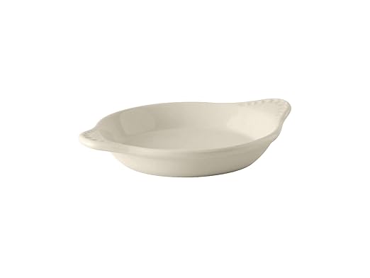 Tuxton China BEN-1102 Shirred Egg, 11 oz., 8-1/8" x 6-5/8" x 1-1/4" H, Round, Microwave and Dishwasher Safe, Oven Proof, Fully Vitrified, Ceramic, DuraTux, Pack of 12