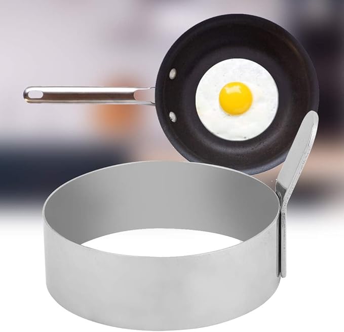 2Pcs Egg Rings Set, Stainless Steel Round Ring for Frying Eggs Pancakes Maker Molds Cooking Shaper for Breakfast