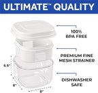 Ultimate Greek Yogurt Strainer - Make Delicious Homemade Yogurt with MORE PROTEIN AND LESS SUGAR - Fine Mesh Nylon Greek Yogurt Maker - 100% BPA Free & Dishwasher Safe with Large 2.3 Quart Capacity