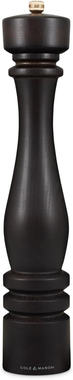 Cole & Mason London Refillable Spice Mill - Kitchen & Home Accessory - Table Black Pepper Grinder - Pepper Mill with Carbon Steel Mechanism - 15", Chocolate Wood