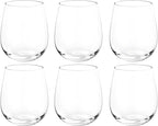 KOXIN-KARLU Classic 18-ounce Acrylic Stemless Wine Glasses, Unbreakable Mixed Drinkware Plastic Tumbler, set of 6 Clear