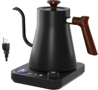 Smart Digital Electric Kettle with Variable Temperature Control, Stainless Steel Inner, 1200W Quick Heating Gooseneck Electric Kettles, Stylish Matte Finish for Coffee & Hot Beverages, 0.9L (Black)