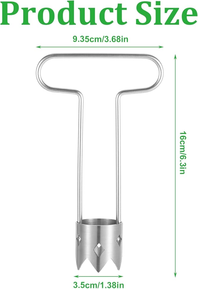 Red Bell Pepper Seed Corer,T Shaped Vegetable and Fruit Corer Remover Stainless Steel Pepper Seed Corers Remover Practical Kitchen Gadget for Peppers,Tomato,Apple Corers Tool