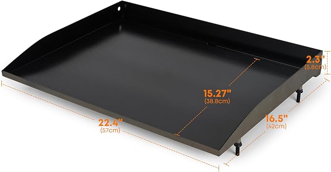 Stanbroil 22 Inch Flat Top Griddle Replacement Top for Blackstone 22" Tabletop Griddle Station, Ceramic Coated Steel Griddle Top Replacement, Black