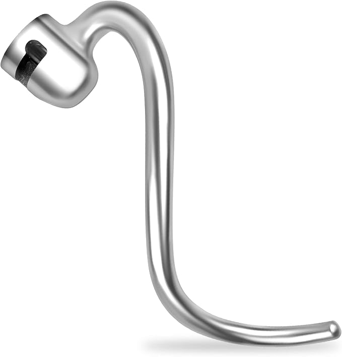 Stainless Steel Dough Hook for Kitchen aid 5QT Lift and 6QT Stand Mixer, Mixer Dough Attachment for KitchenAid, Dishwasher Safe