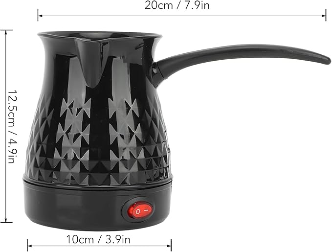 Turkish Coffee Pot, 600ml Electric Turkish Coffee Maker, ABS and Stainless Steel Turkish Coffee Machine with Removable Handle as Accessory for Heating Water and Others