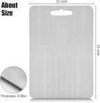 Stainless Steel Cutting Board for Kitchen, 304 Double Sided Heavy Duty Chopping Board, Food-Grade Titanium Board for Meat, Fruit, Vegetables, Baby Food, 15x11in
