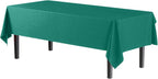 Exquisite Party Solids 12-Pack Premium Plastic Tablecloth 54in. x 108in. Rectangle Table Cover - Teal