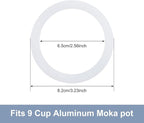 Sivaphe 9 Cup Stovetop Espresso Coffee Maker Replacement Infuser Parts Only for 450ml Aluminum Italian Moka Pot, 1 Filter and 3 Silicone Gasket Seals