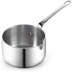 Cooks Standard Stainless Steel Butter Warmer 0.29 QT, Multi-Ply Clad Small Sauce Pan, 270ml Mini Butter Chocolate Milk Melting Pot with Pour Spout Cooking Pot ideal for Chefs, Baristas