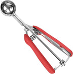 Small Cookie Scoop 1 Tbsp, Cookie Dough Scoop, 1 Tablespoon Cookie Scoops For Baking, Red Handle, Spring-Loaded, 18/8 Stainless Steel, Comfortable Grip