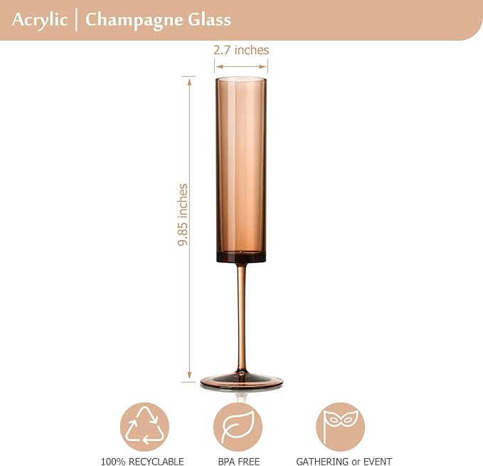 12 Pack Acrylic Orange Champagne Glasses Dark Orange Wine Glasses Terracotta Champagne Flutes Champagne Flutes Goblets for Wedding Reception Cocktail Cups Wedding Toasting Glasses Terracotta Decor