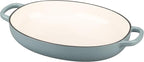 Enameled Oval Cast Iron Dutch Oven Pot with Lid, Bread Dutch Oven for Sourdough Bread Baking, 6QT, Seasalt