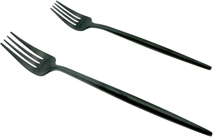 JASHII 18/10 Stainless Steel 5-Piece Matte Black Flatware Set,Dinner Knife Fork Salad Fork Dessert Spoon, Service for 1, Luxury Silverware Cutlery Utensil Sets