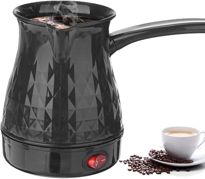 Turkish Coffee Maker, 600ml Portable Electric Turkey Coffee Pot Stainless Steel Arabic Greek Turkish Coffee Maker, Anti Scald Tea Maker Kettle Coffee Machine